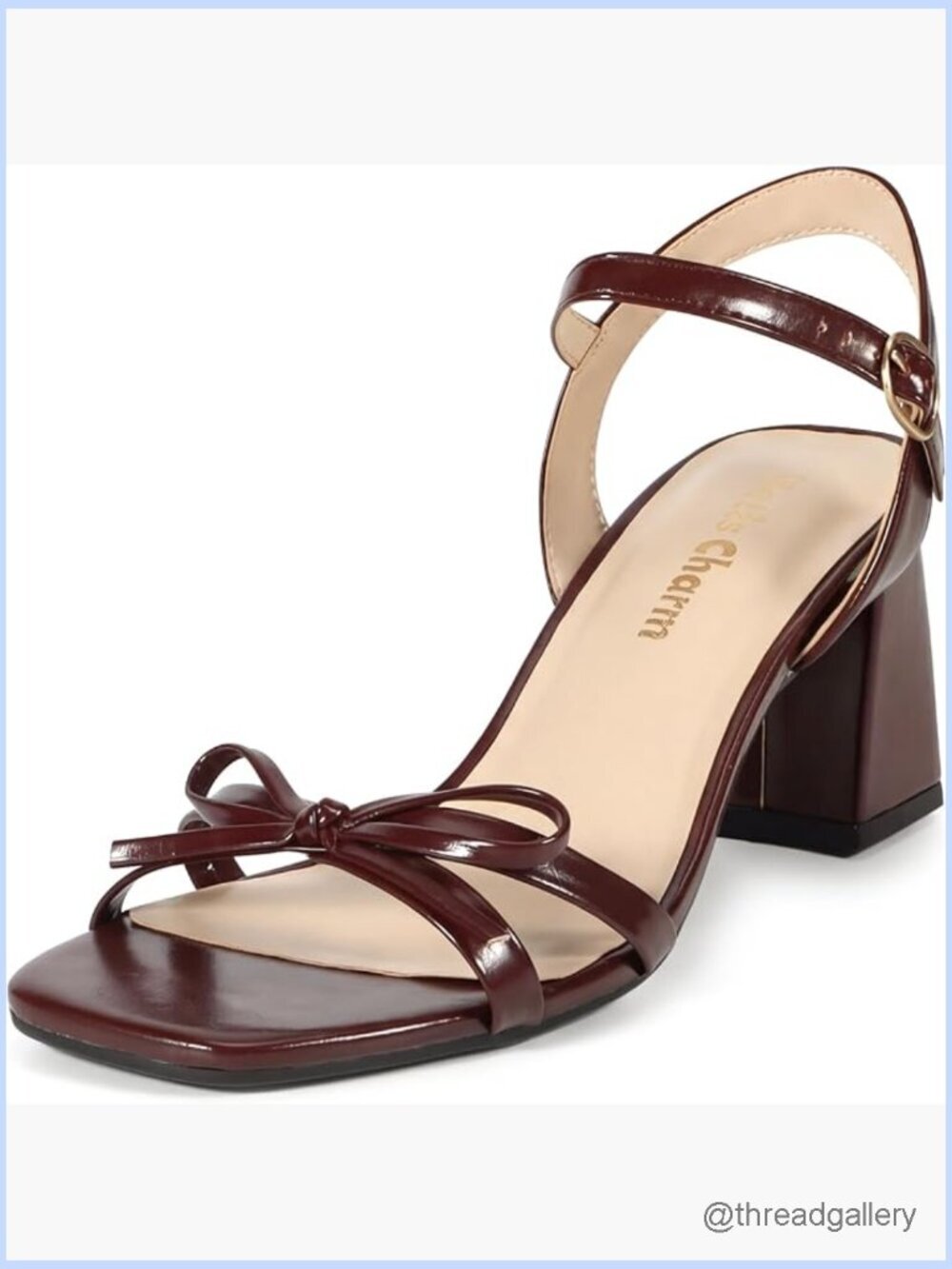 Chunky Block Heeled Sandals 2.76" Open Toe Square Toe Ankle Strap Heels for